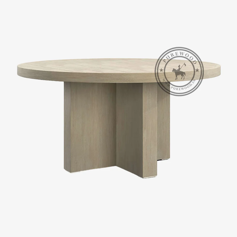 Brooklyn Round Wood Outdoor Dining Table