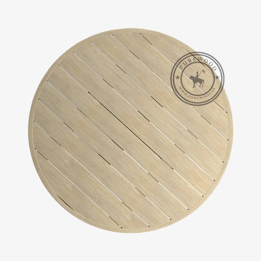 Brooklyn Round Wood Outdoor Dining Table - Image 2