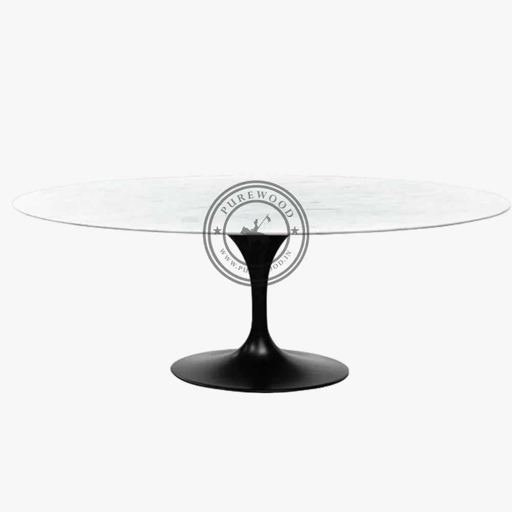 Woodcock White Marble Dining Table - Image 2