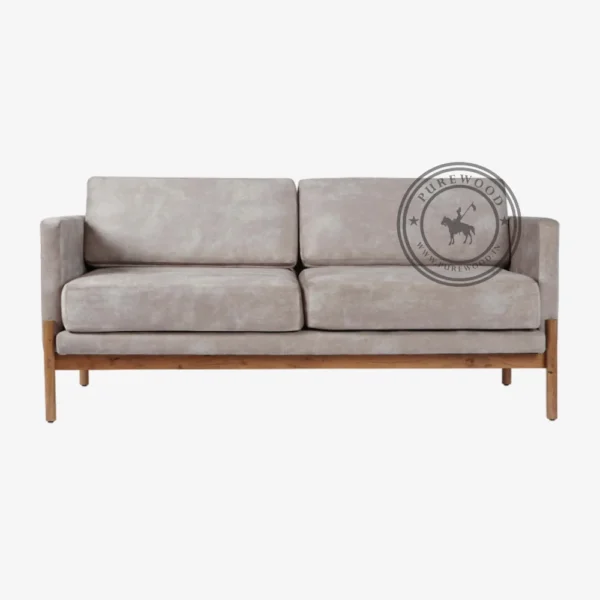 Cognac Grey Fabric Sofa - Thumbnail 2
