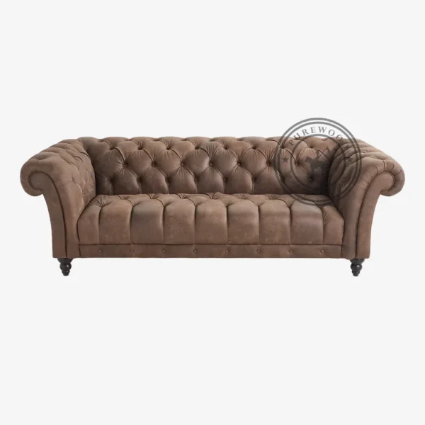 Kei Leather Chesterfield Sofa - Thumbnail 3