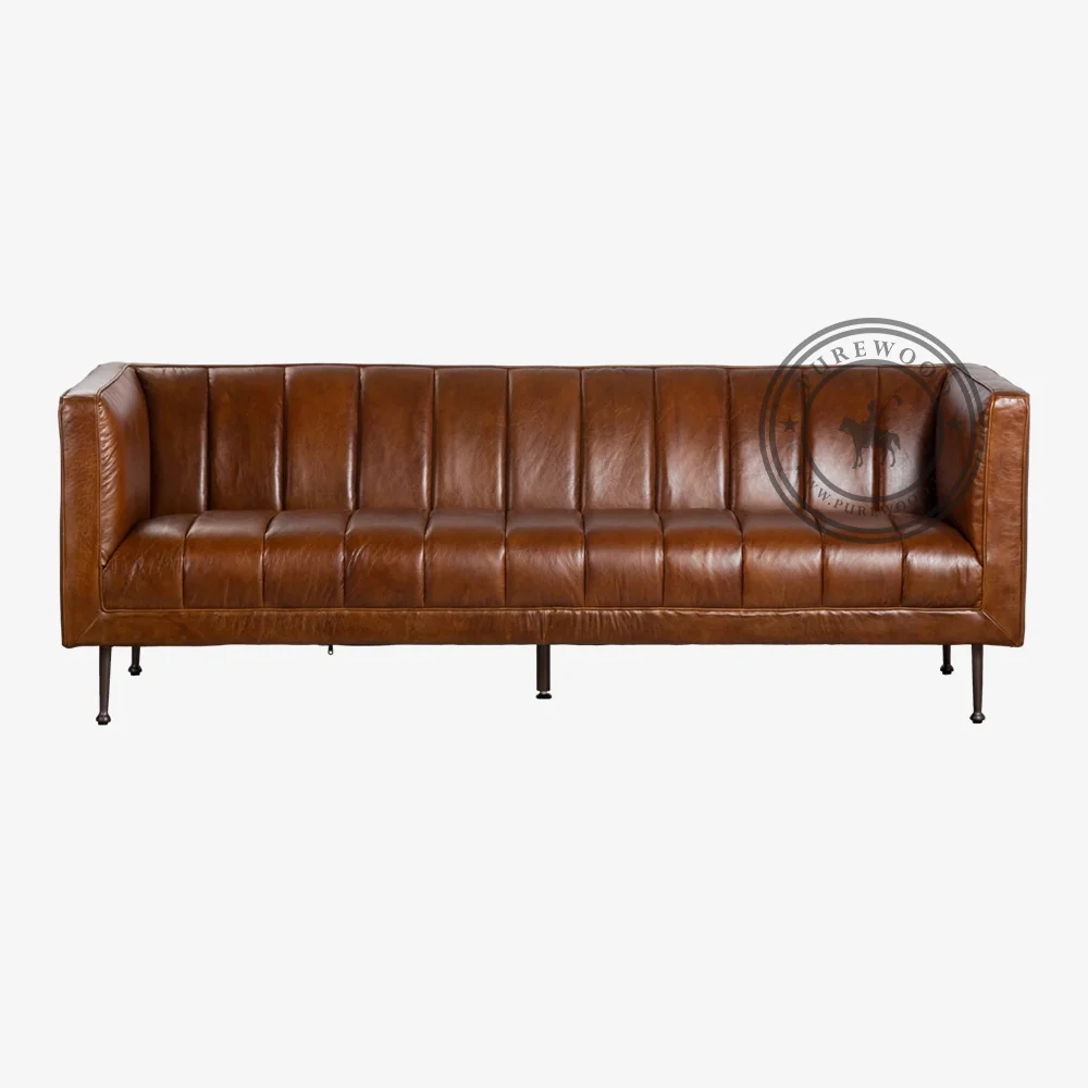 Lagan Havana Leather Sofa - Image 3