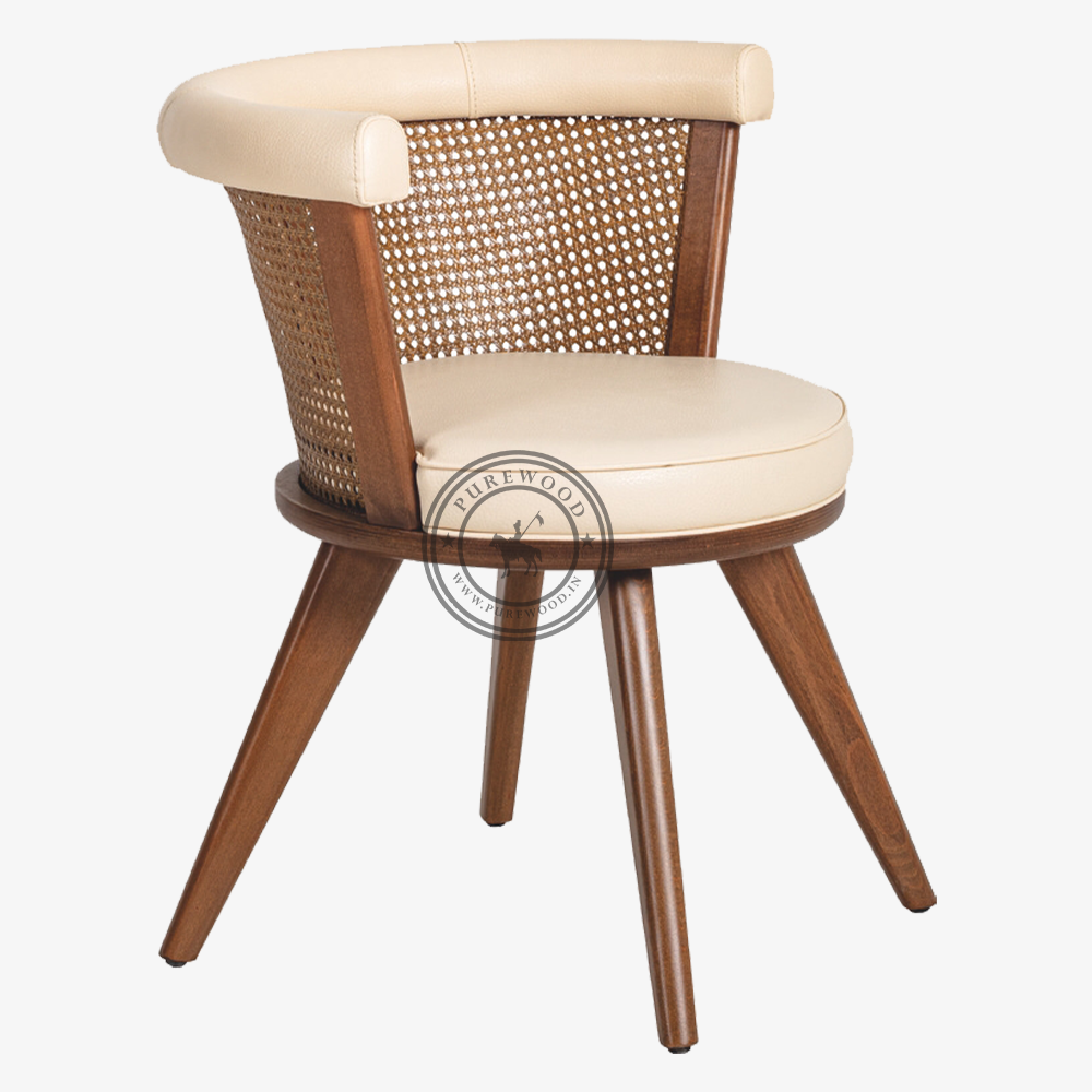 Charles Leather Cane Chair