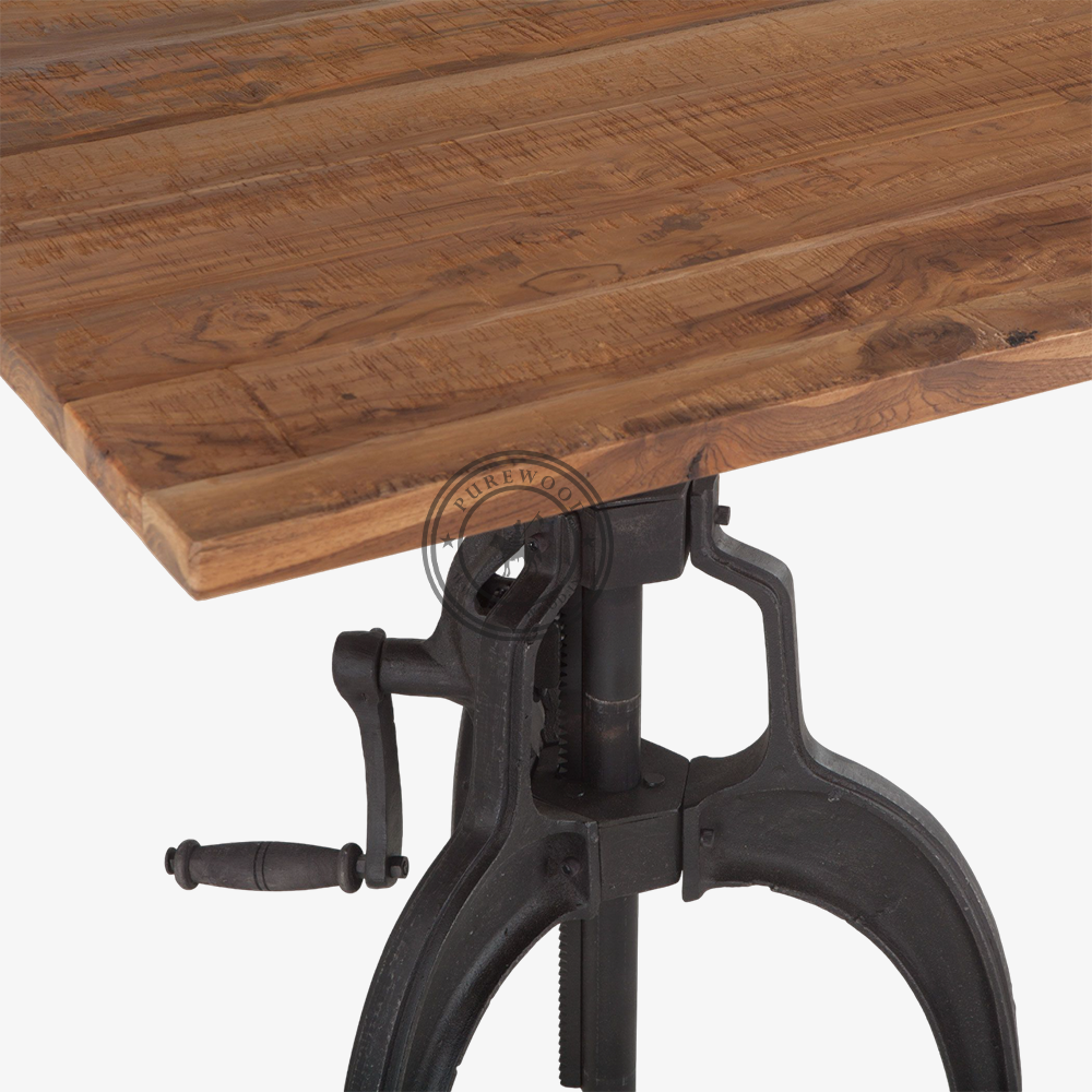 Carter Industrial Loft Adjustable Dining Table Natural - Image 3