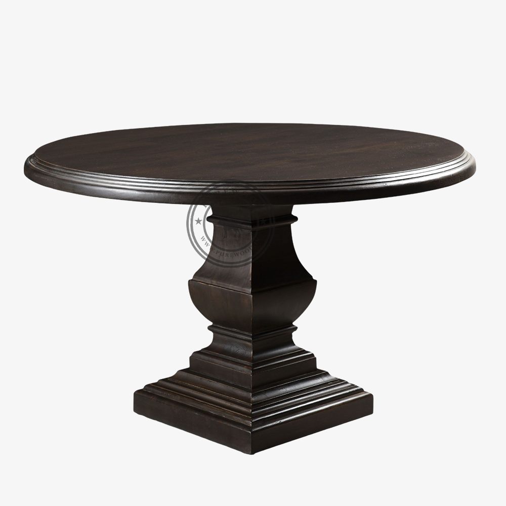 Orchid Round Dining Table Vintage Brown