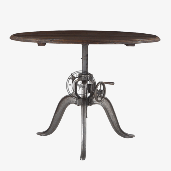 Hazel Industrial Loft Adjustable Round Dining Table - Thumbnail 1