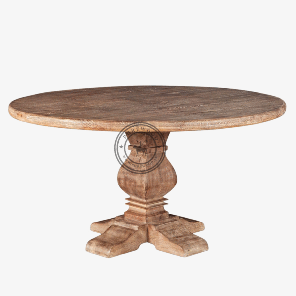 Adrian Round Dining Table Antique Oak - Thumbnail 1