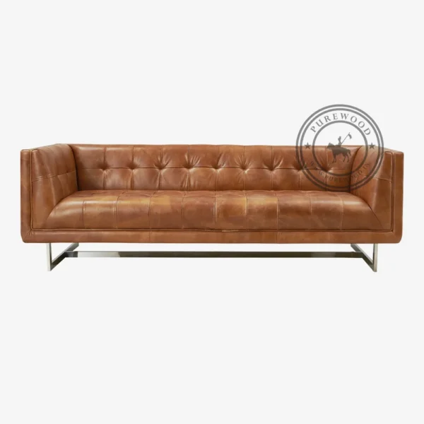 Sever Tufted Leather Sofa - Thumbnail 2
