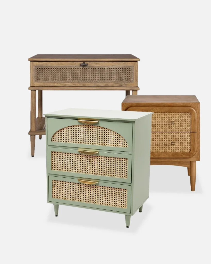 Cane Bedside Tables