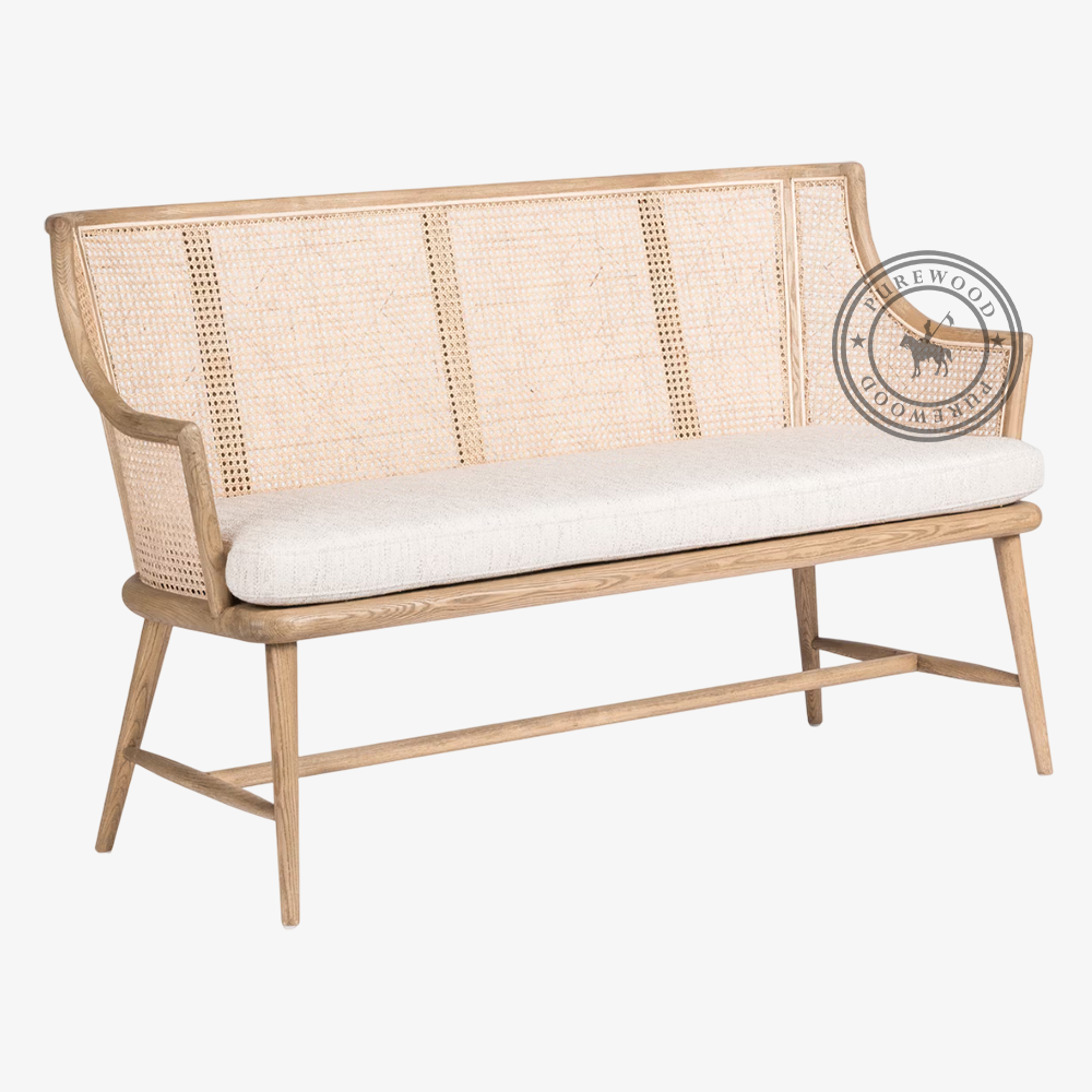 Limoges Cane Bench