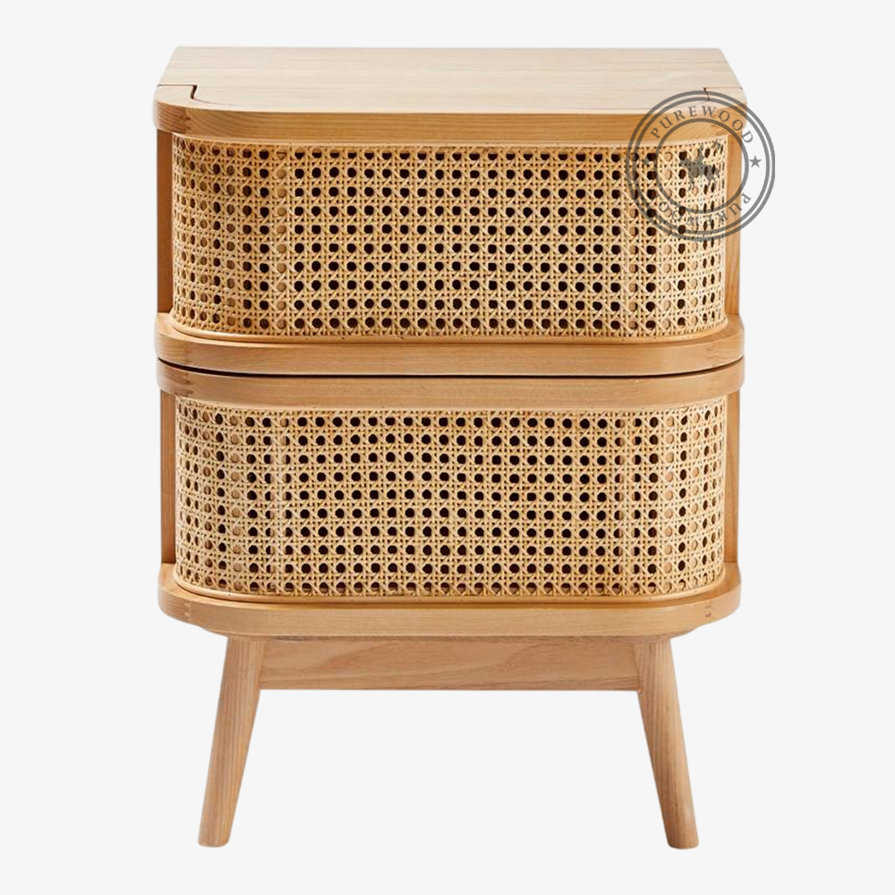 Montagnac Cane Bedside Table - Image 2